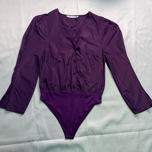 Zara Deep Purple Bodysuit Top - Picture 4 of 7